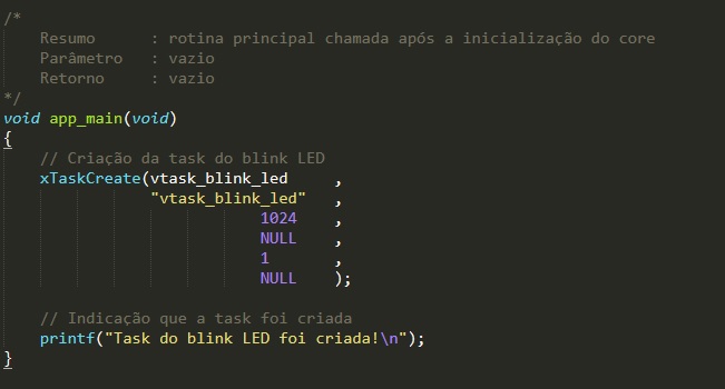 Task app main do blink LED usando o ESP-IDF