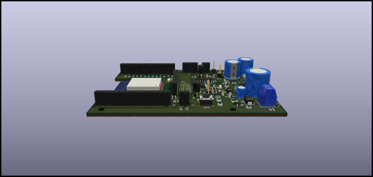 Kit de desenvolvimento open hardware com ESP32 vista lateral